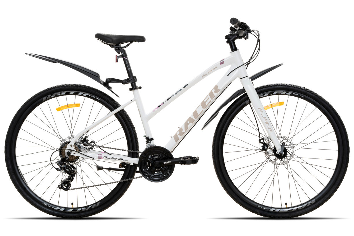 Велосипед Racer Alpina Lady белый глянец 2025 рост 16