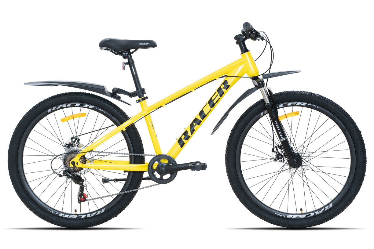 Велосипед Racer Boxfer 26 желтый, логотип черный 2026 рост 14