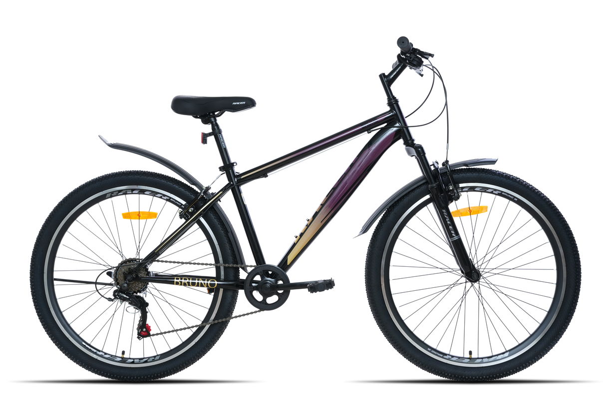 Велосипед Racer Bruno темно-серый/оранжевый/бордовый 2024 рост 16