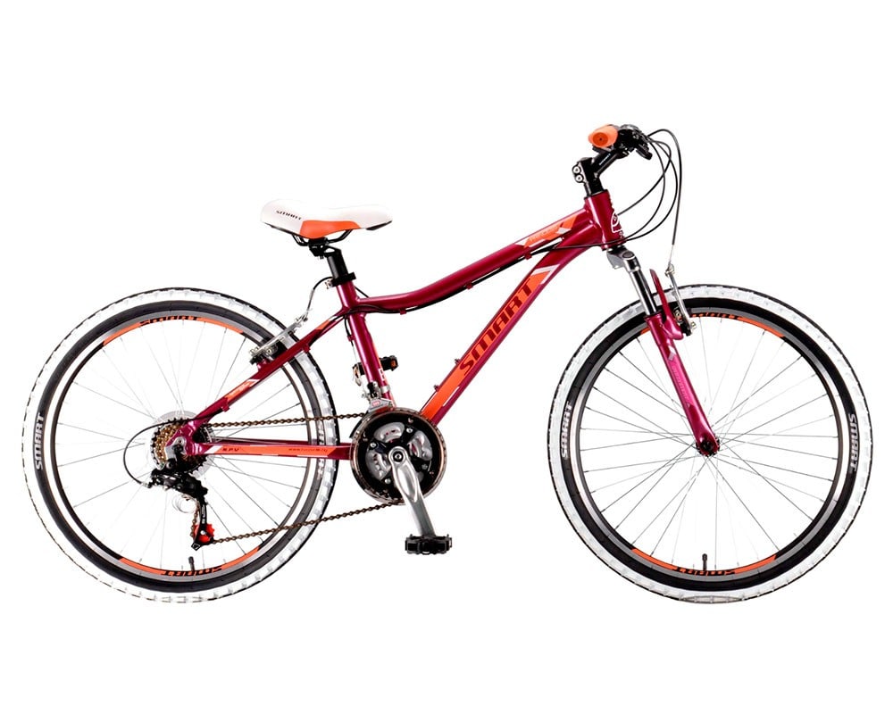 Велосипед Smart Princess 24 вишневый рост 14 без щитков (в комплекте с защитой цепи)